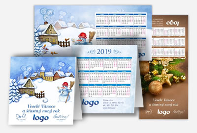 Novoročenky s kalendárom <br /> <small> na postavenie na stôl do obálky DL </small>